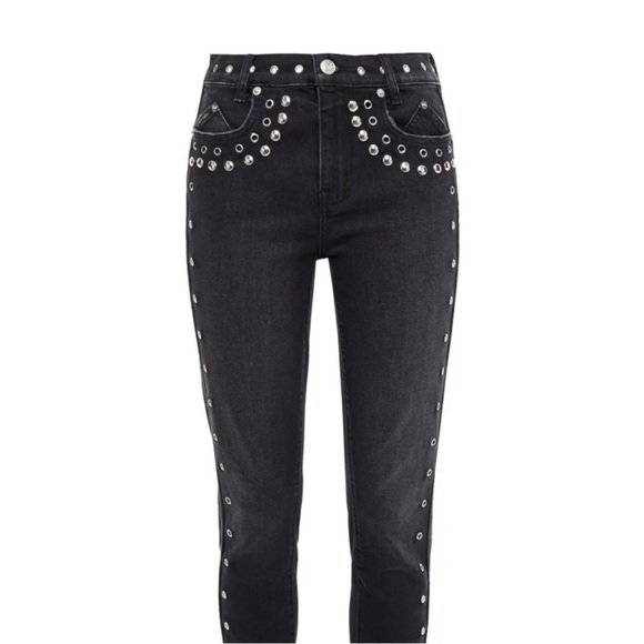 Current/Elliott The 7 Pocket High-rise Stiletto Studded jeans size 28 Revolve - Picture 4 of 12